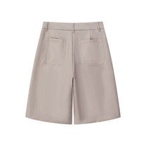 PLEATED FAUX LEATHER SHORTS