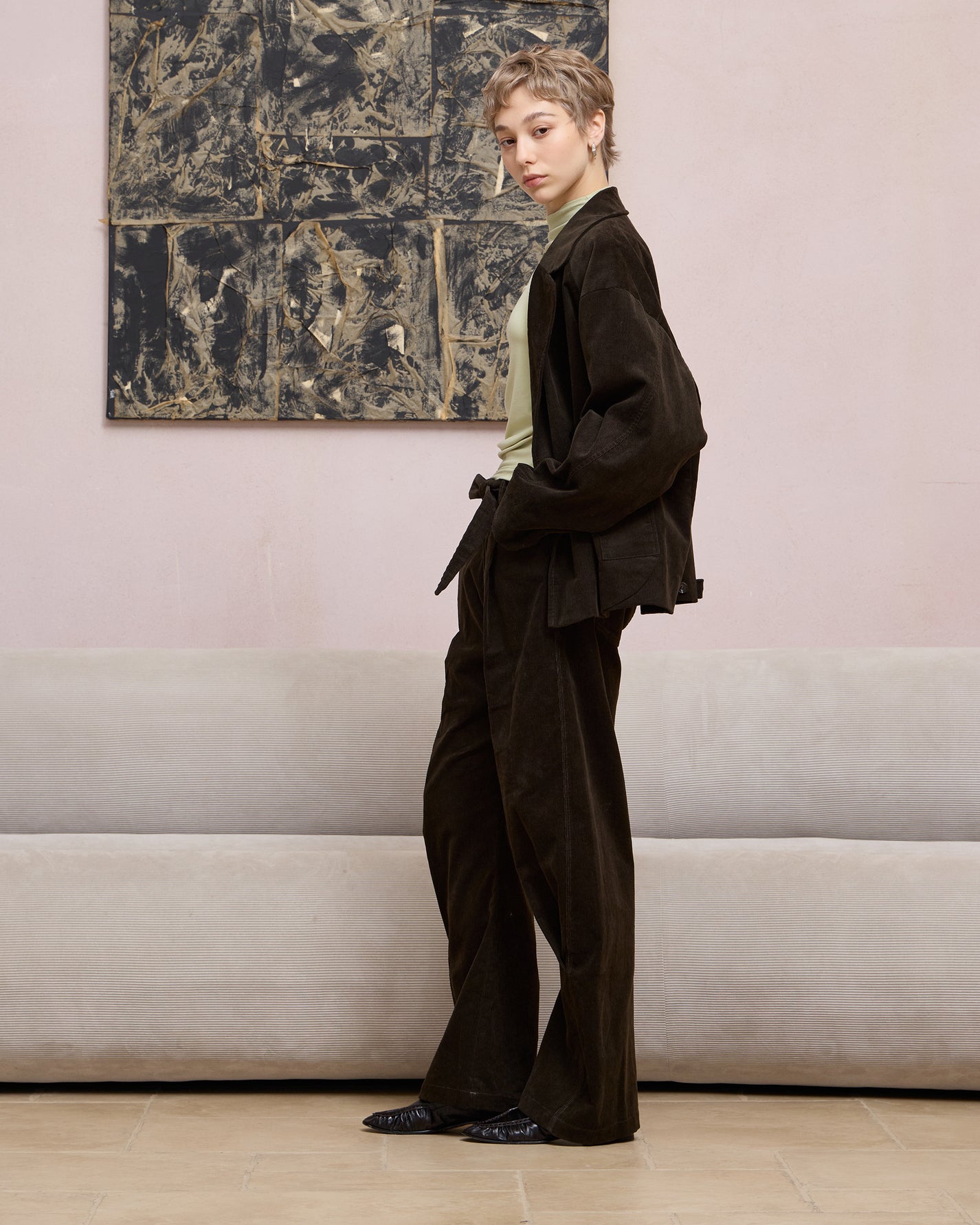 CORDUROY BELT TROUSERS