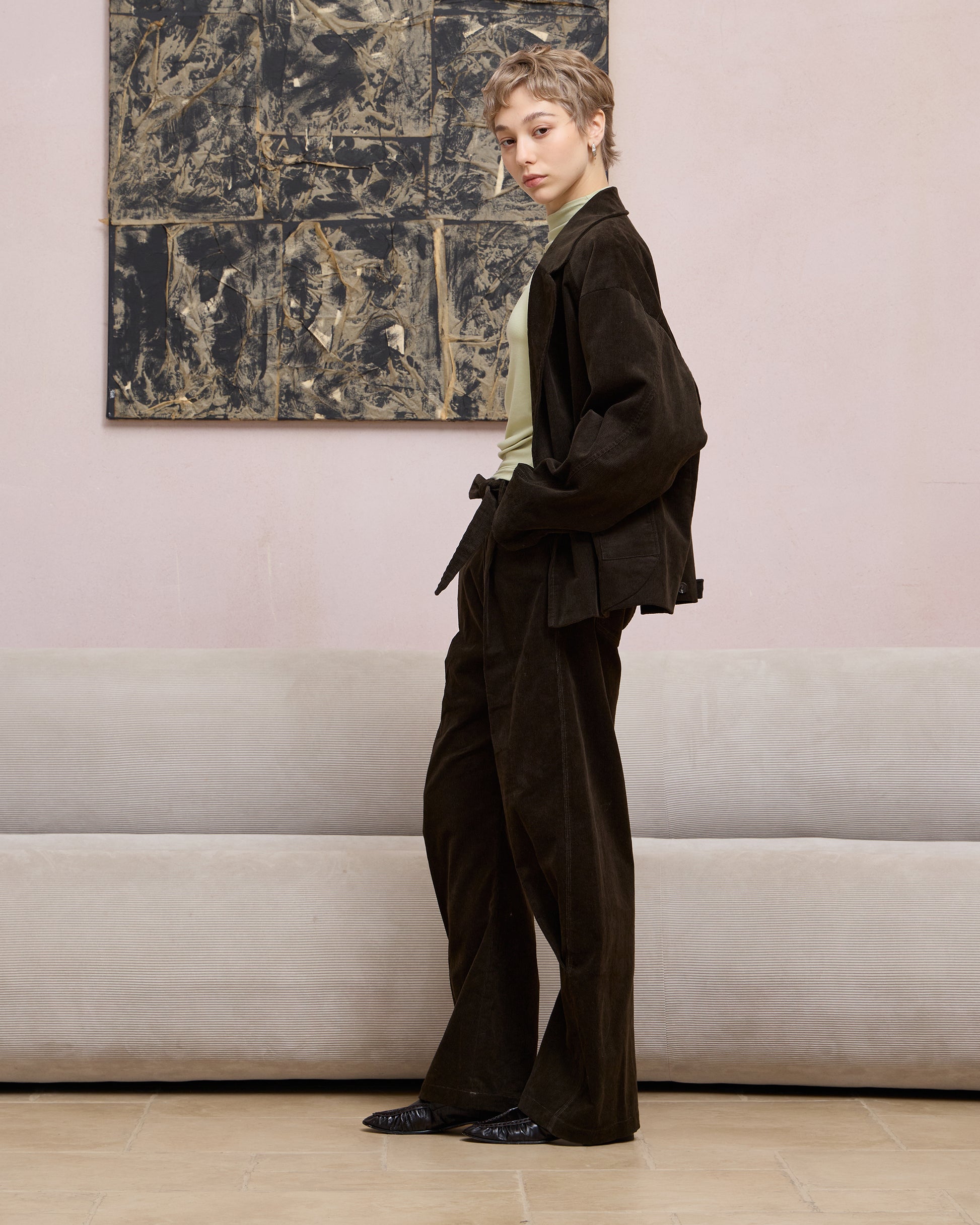 CORDUROY BELT TROUSERS