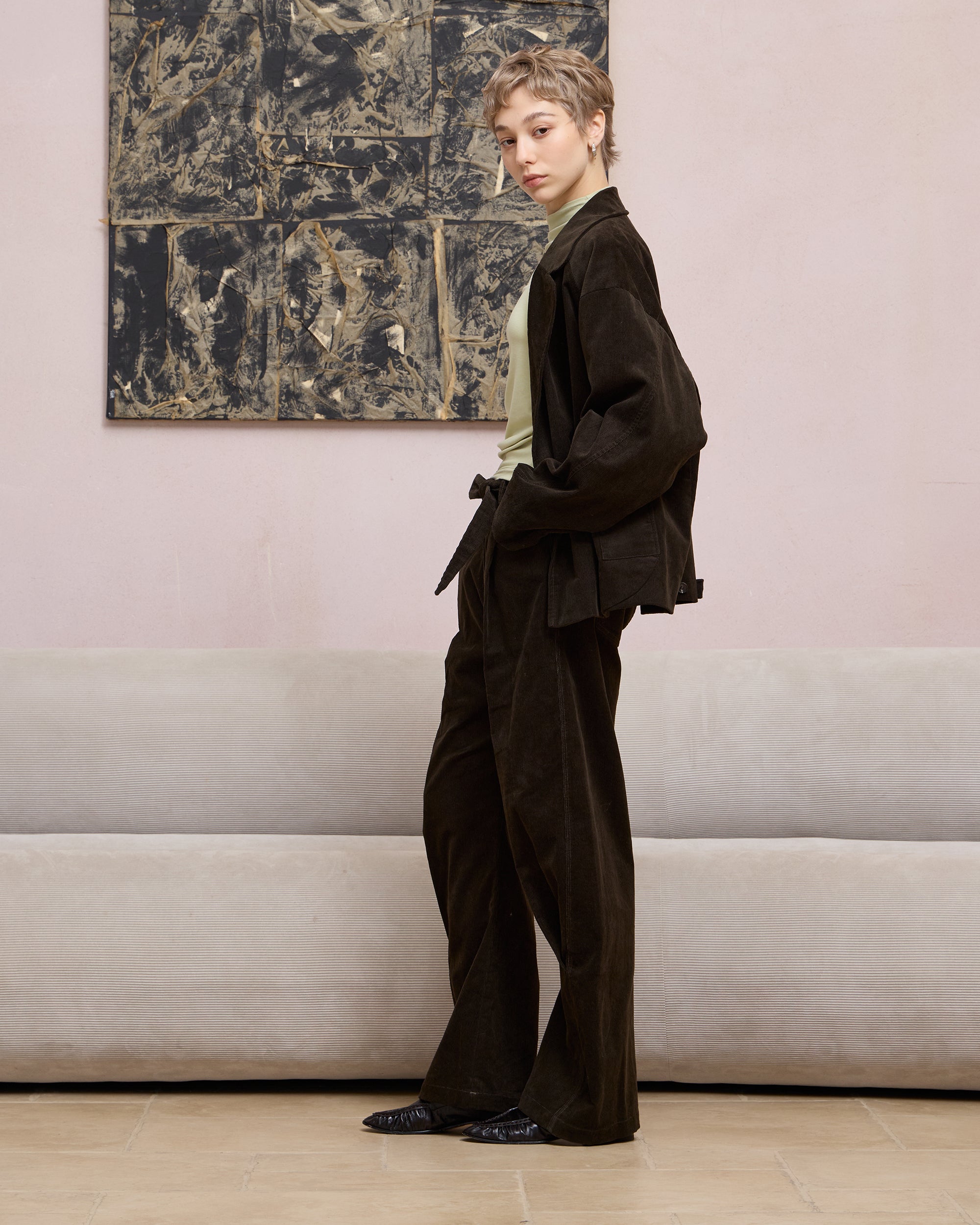 CORDUROY BELT TROUSERS