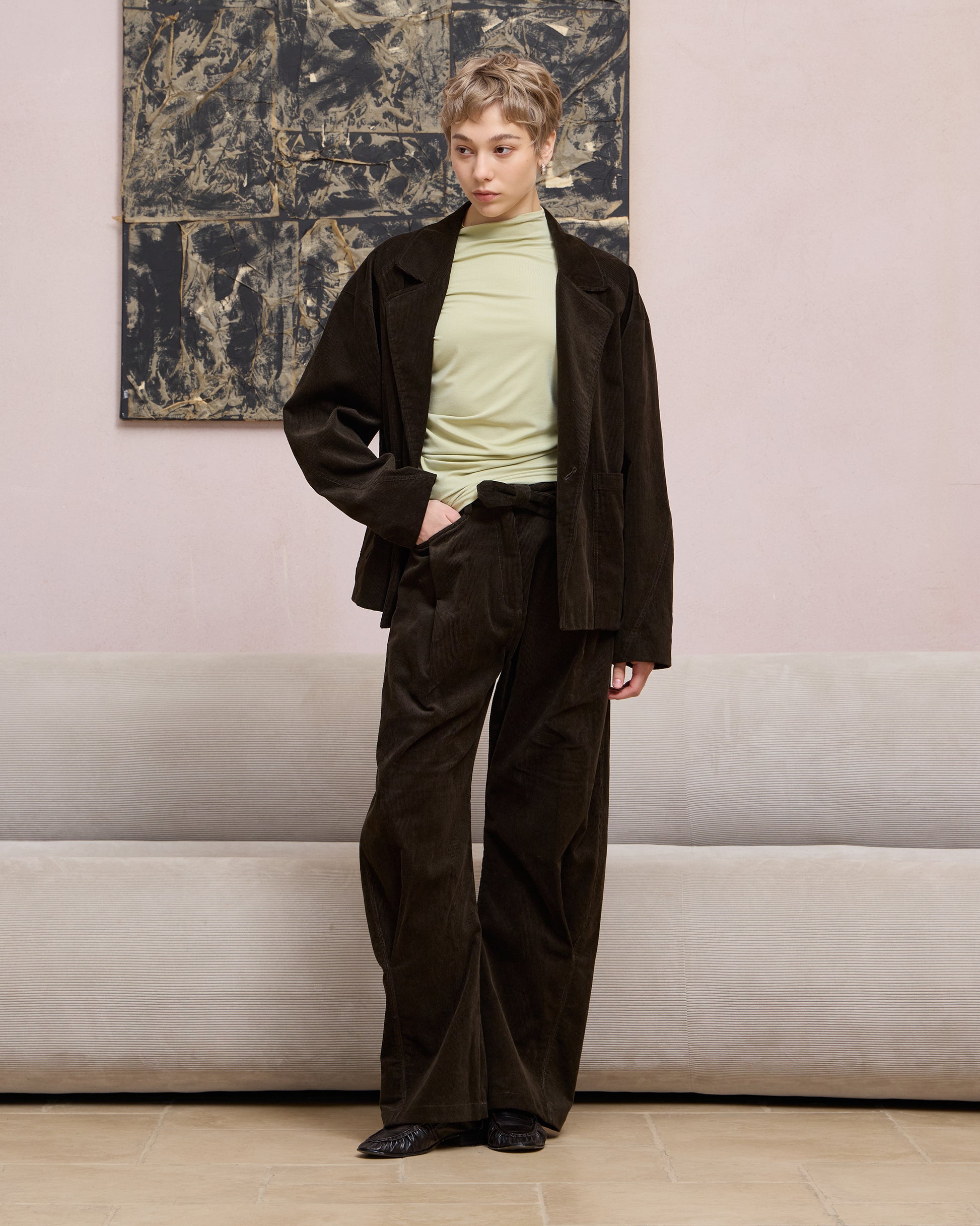 CORDUROY BELT TROUSERS