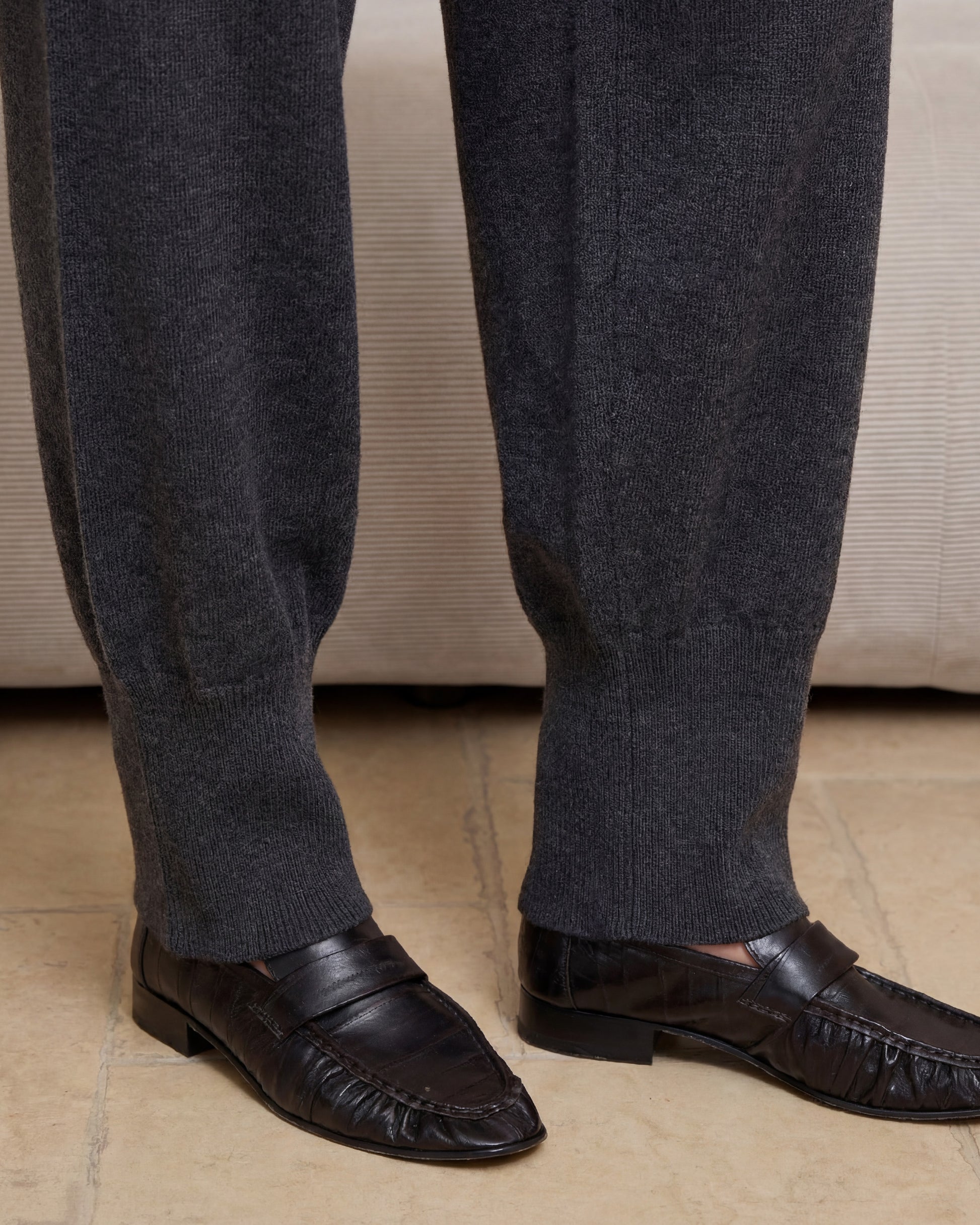 WOOL SILK KNIT JOGGER PANTS