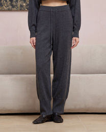 WOOL SILK KNIT JOGGER PANTS