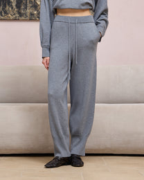 WOOL SILK KNIT JOGGER PANTS
