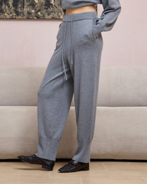 WOOL SILK KNIT JOGGER PANTS