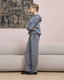 WOOL SILK KNIT JOGGER PANTS