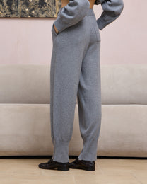 WOOL SILK KNIT JOGGER PANTS