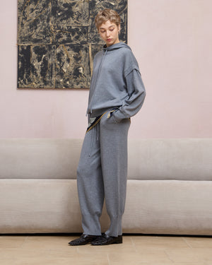 WOOL SILK KNIT JOGGER PANTS