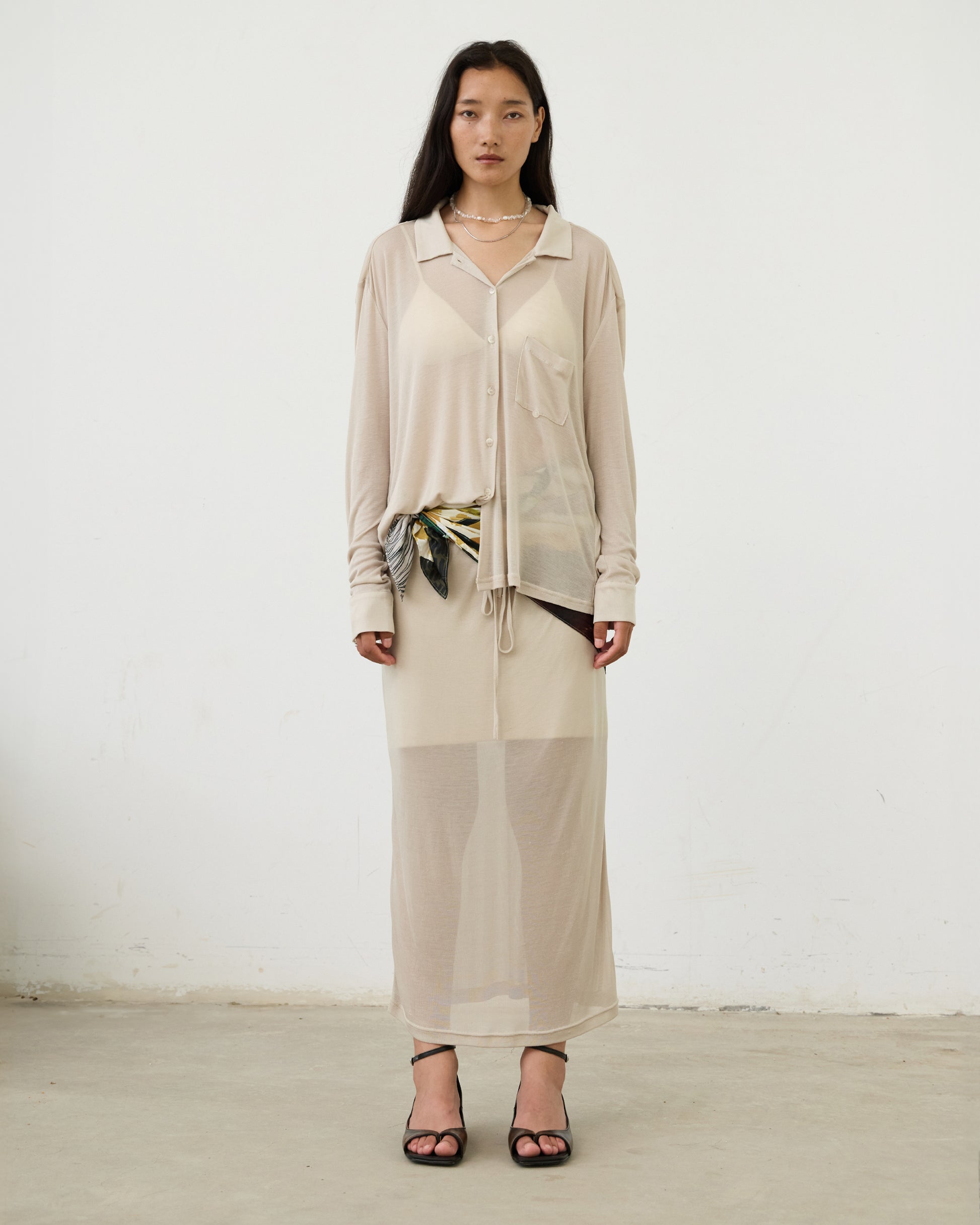 DOUBLE LAYER SHEER SKIRT