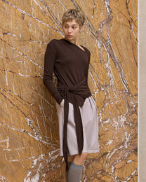 DRAPED TIE-STRAP TOP