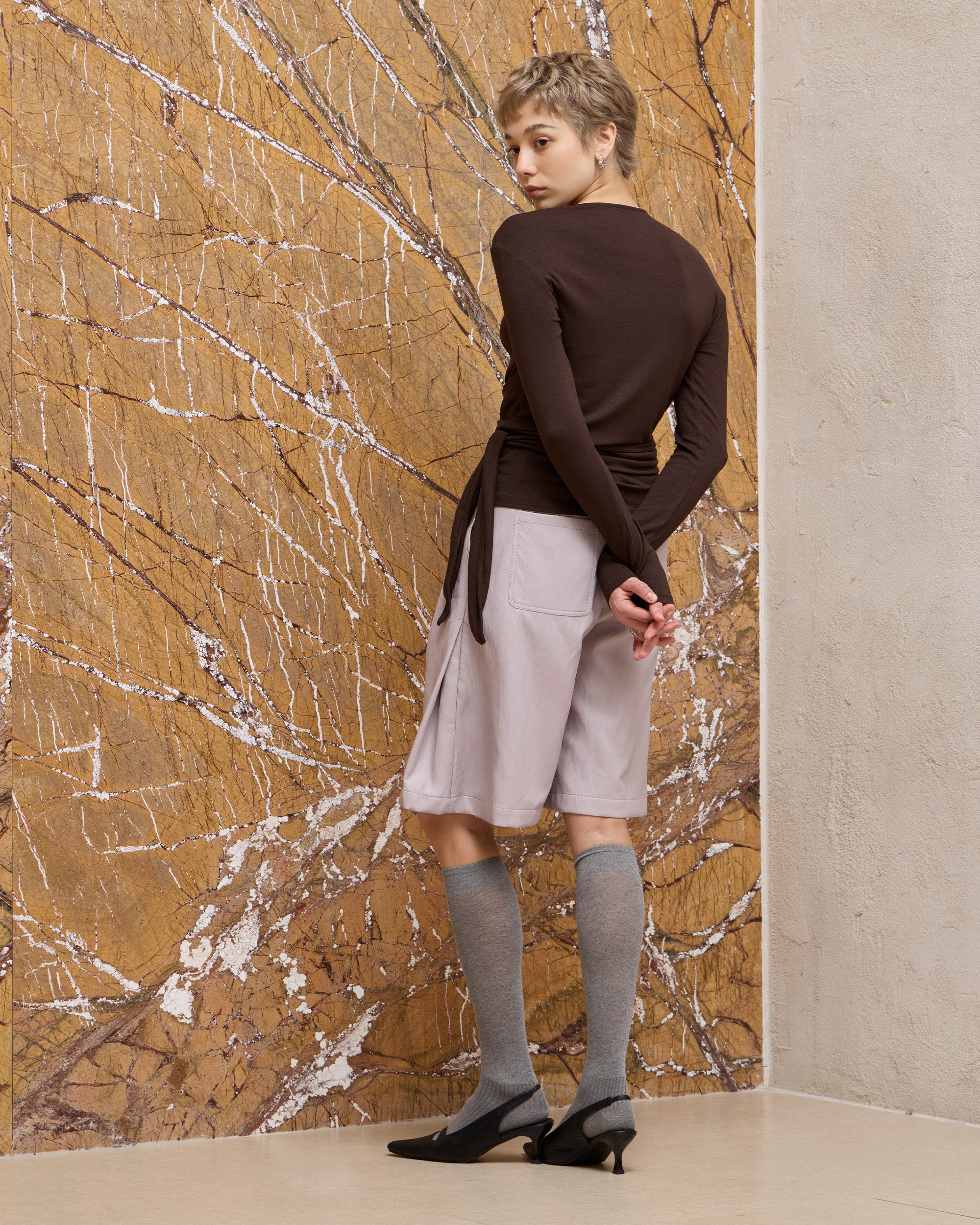 DRAPED TIE-STRAP TOP