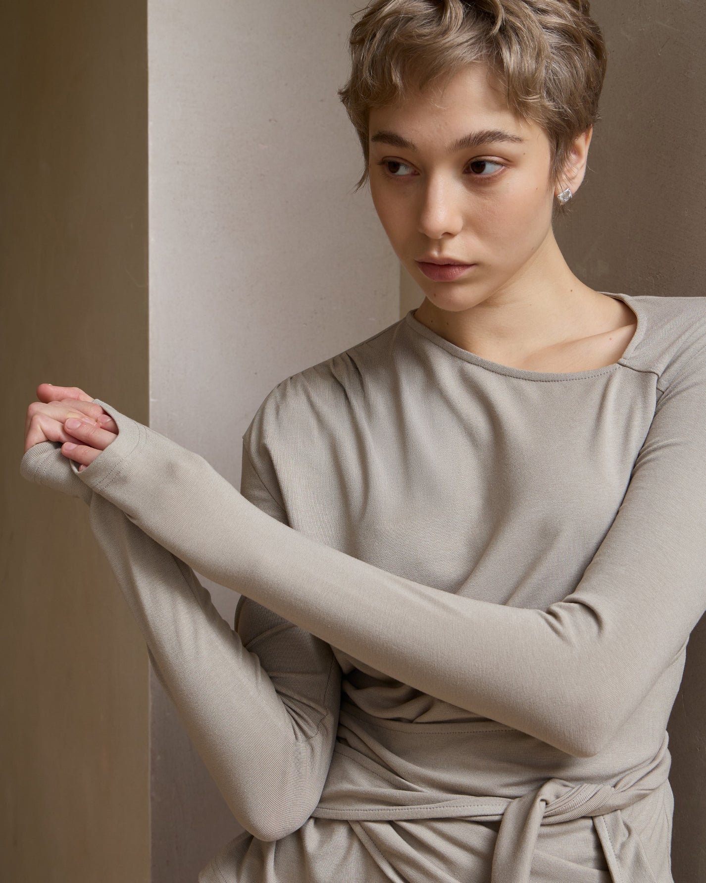 DRAPED TIE-STRAP TOP