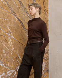 TWISTED MOCK NECK TOP