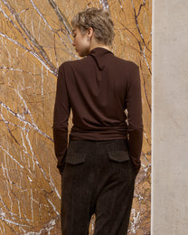 TWISTED MOCK NECK TOP