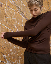 TWISTED MOCK NECK TOP