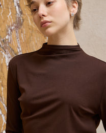 TWISTED MOCK NECK TOP