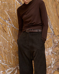 TWISTED MOCK NECK TOP