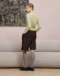 TWISTED MOCK NECK TOP