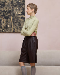 TWISTED MOCK NECK TOP