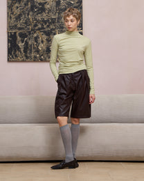 TWISTED MOCK NECK TOP