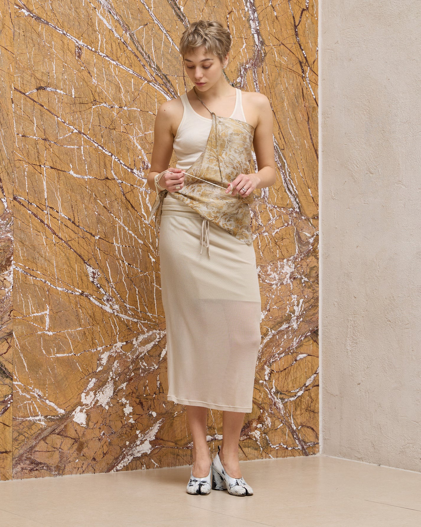 DOUBLE LAYER SHEER SKIRT