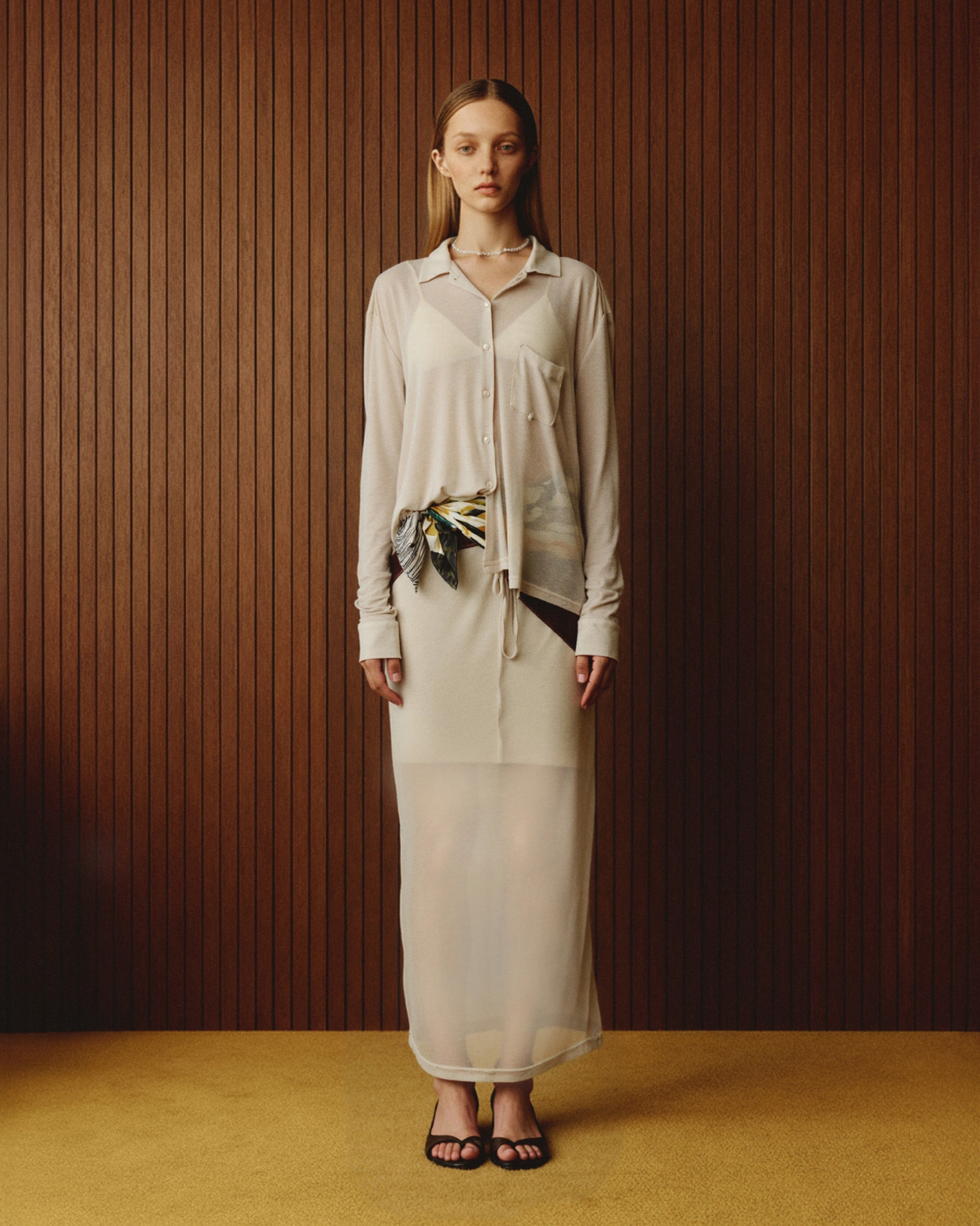 DOUBLE LAYER SHEER SKIRT