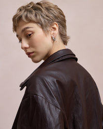 LAYERED COLLAR FAUX LEATHER JACKET