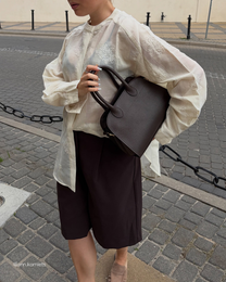 EMBROIDERED COLLARLESS RESORT SHIRT