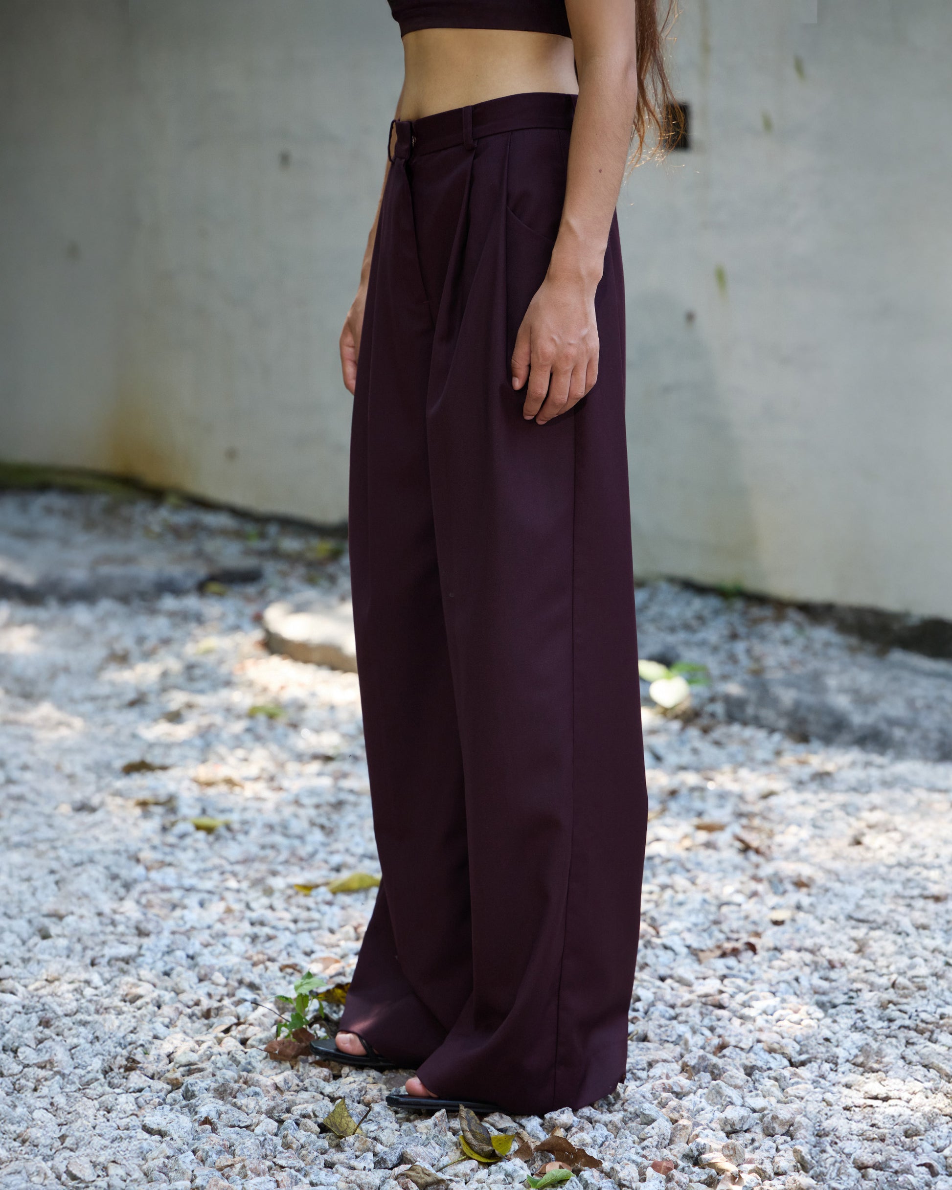 PLEATED WRINKLE-FREE PANTS