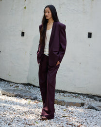 COLLARLESS SLANTED-VENT BLAZER