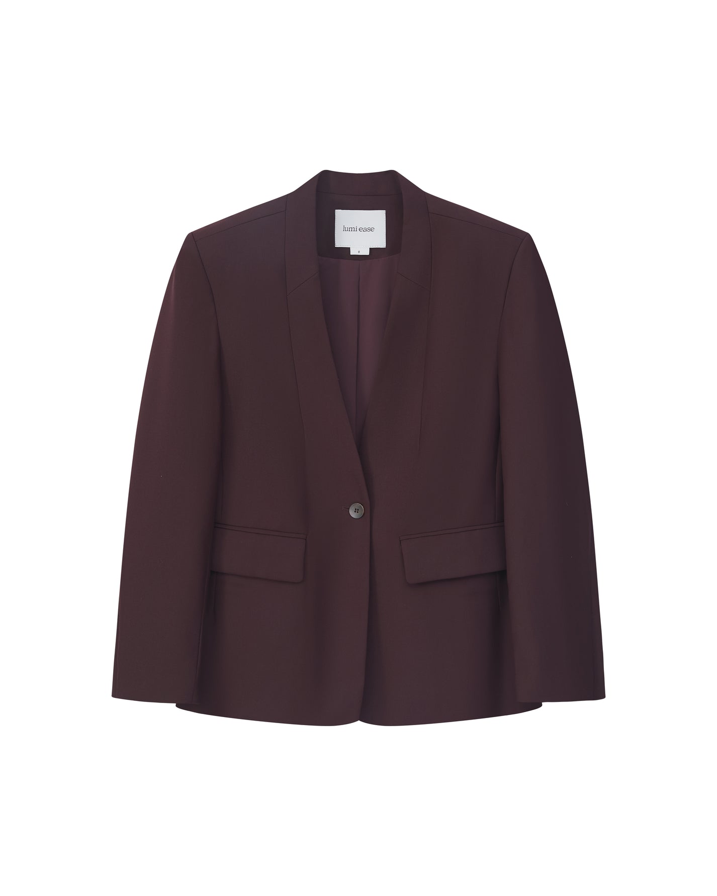 COLLARLESS SLANTED-VENT BLAZER
