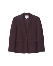 COLLARLESS SLANTED-VENT BLAZER