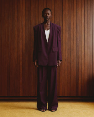 COLLARLESS SLANTED-VENT BLAZER