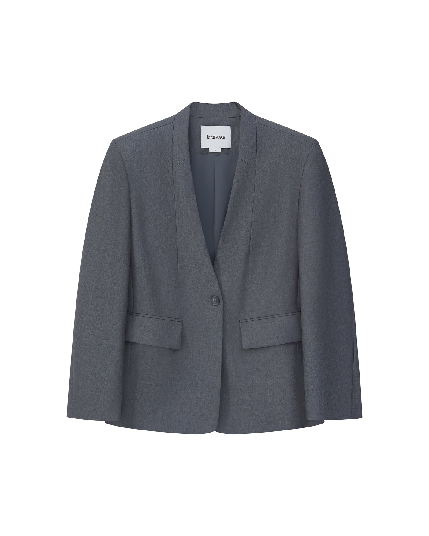 COLLARLESS SLANTED-VENT BLAZER