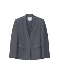 COLLARLESS SLANTED-VENT BLAZER