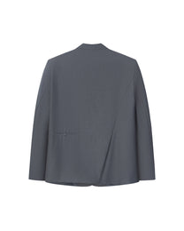 COLLARLESS SLANTED-VENT BLAZER