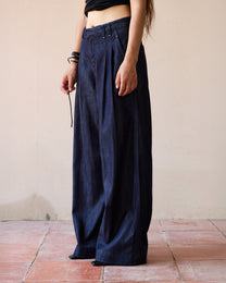 DOUBLE PLEATS TENCEL JEANS