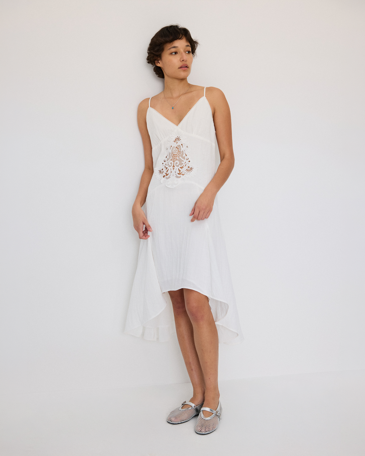VINTAGE OPENWORK LACE CAMI DRESS