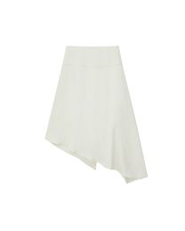DRAPED EMBROIDERED ASYMMETRIC SKIRT