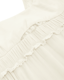 DOUBLE LAYER LACE PINTUCK SATIN DRESS