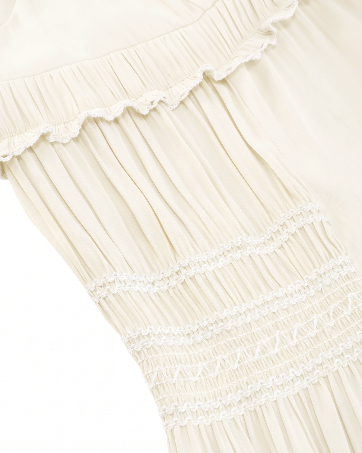 DOUBLE LAYER LACE PINTUCK SATIN DRESS