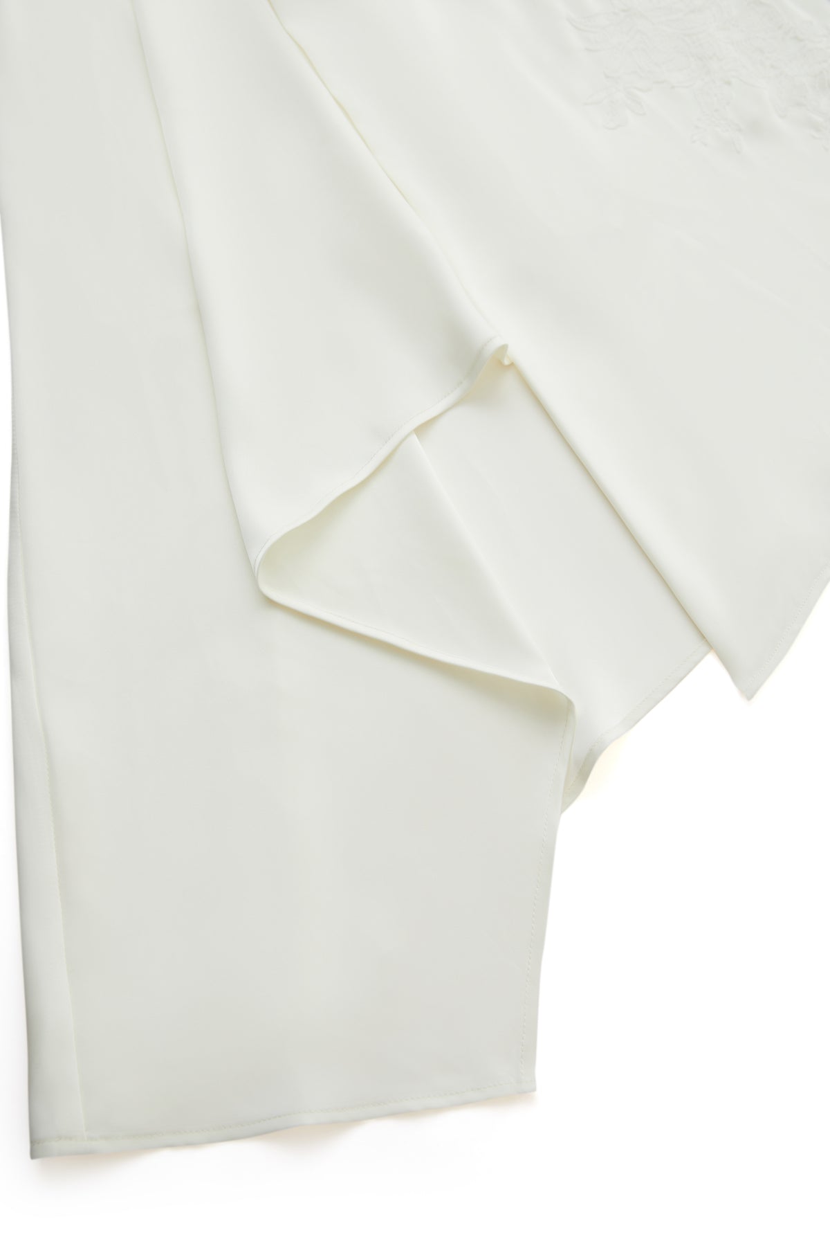 DRAPED EMBROIDERED ASYMMETRIC SKIRT
