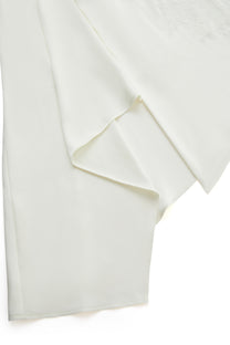DRAPED EMBROIDERED ASYMMETRIC SKIRT
