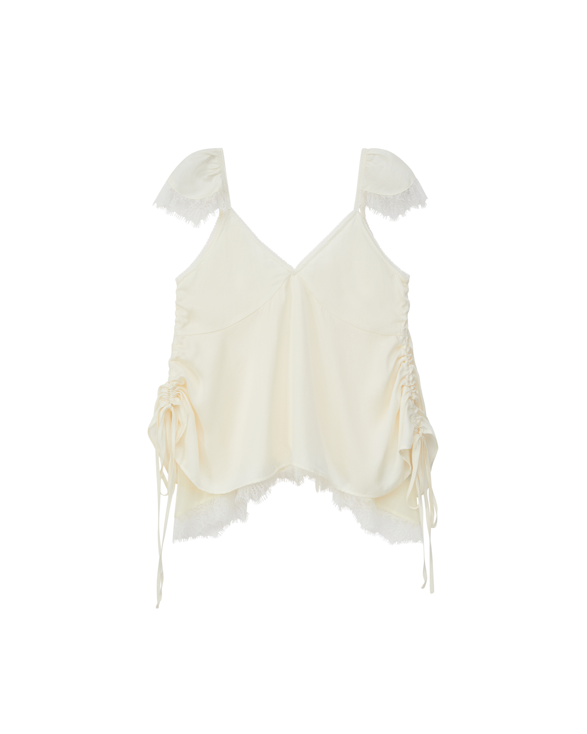 CAP SLEEVE LACE DRAWSTRING CAMI