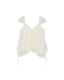 CAP SLEEVE LACE DRAWSTRING CAMI