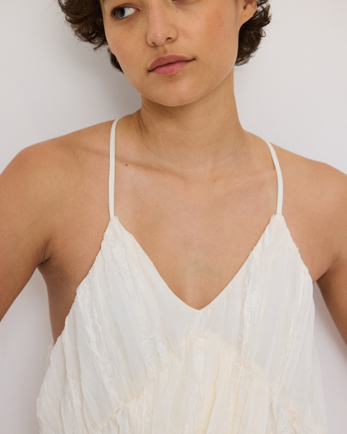CRINKLE TIERED CAMI DRESS