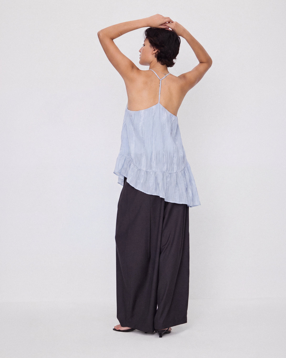 CRINKLE TIERED CAMI DRESS