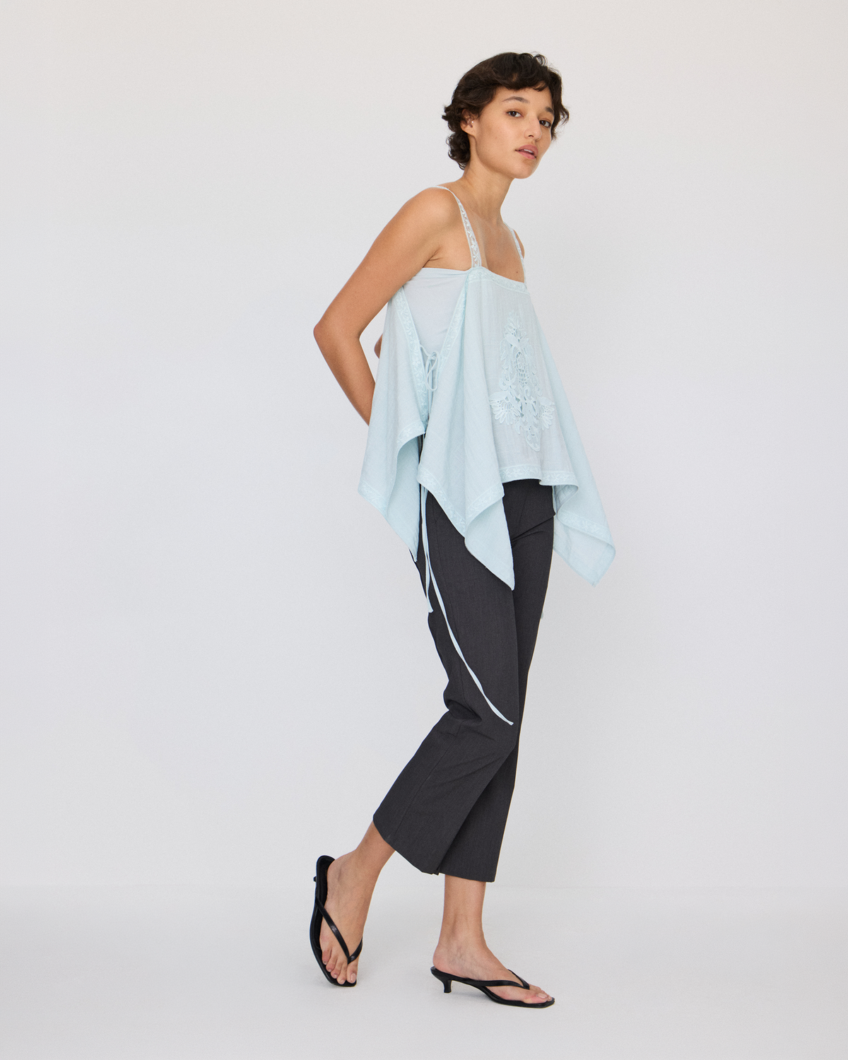 EMBROIDERED LACE HANDKERCHIEF CAMI