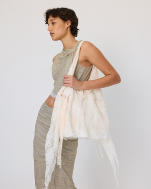 LACE CROCHET HOBO BAG