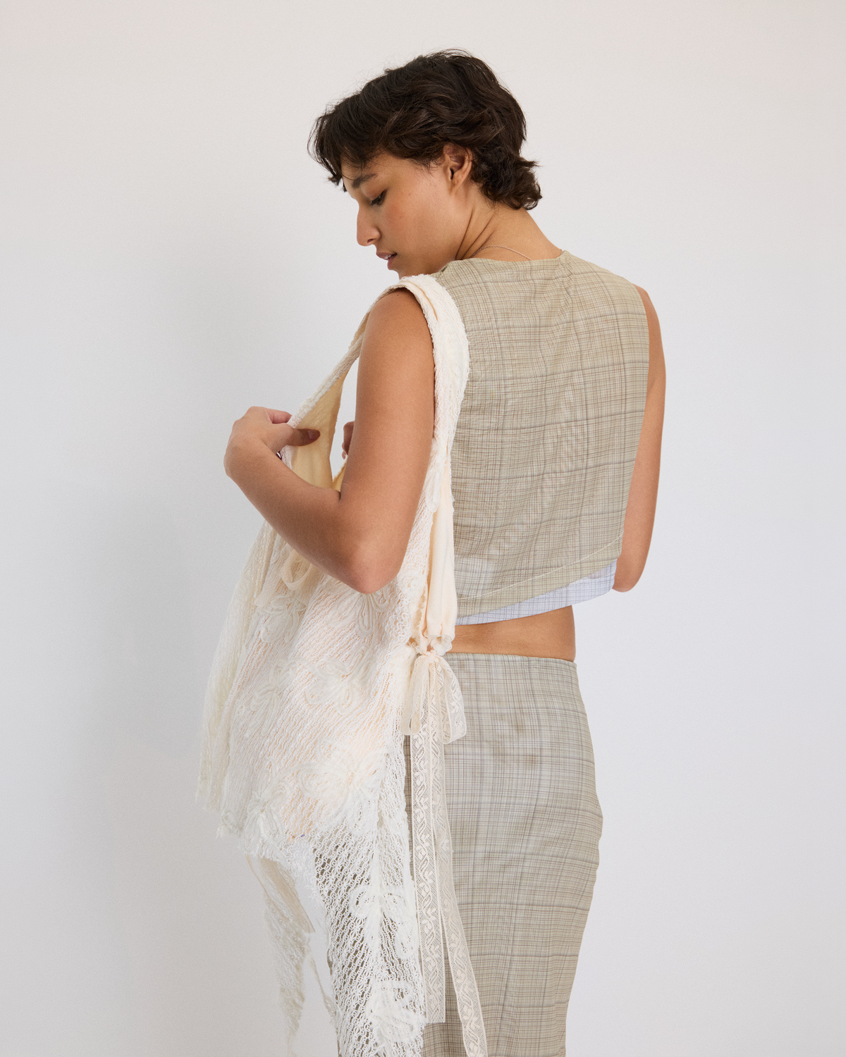 LACE CROCHET HOBO BAG